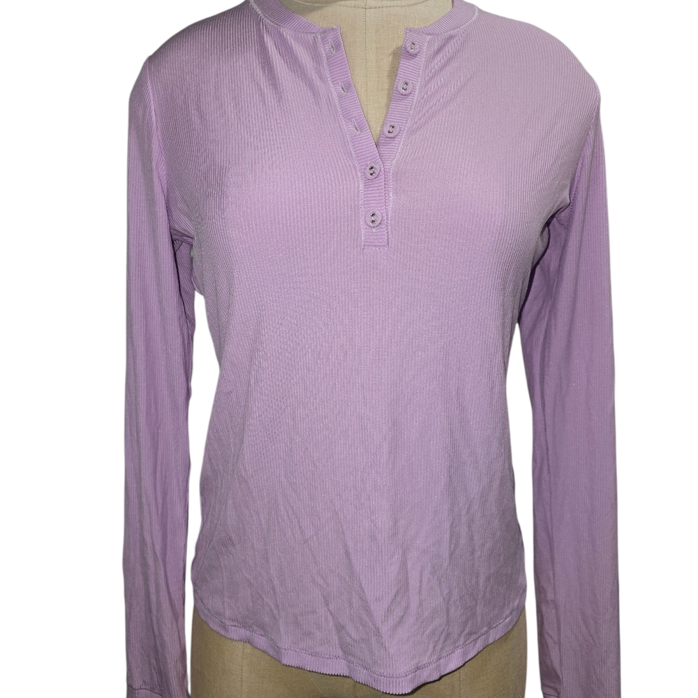 SKIMS Ribbed Lavender Crewneck Top